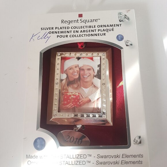 Regent Square 2010 Christmas Ornament PhotoFrames Silverplate Swarowski Crystals - Picture 4 of 10